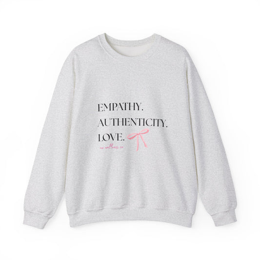 Empathy. Authenticity. Love Pink Bow Sweatshirt