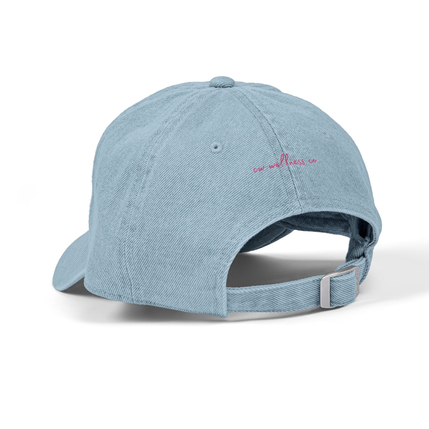 Embroidered Pink Bow Denim Hat