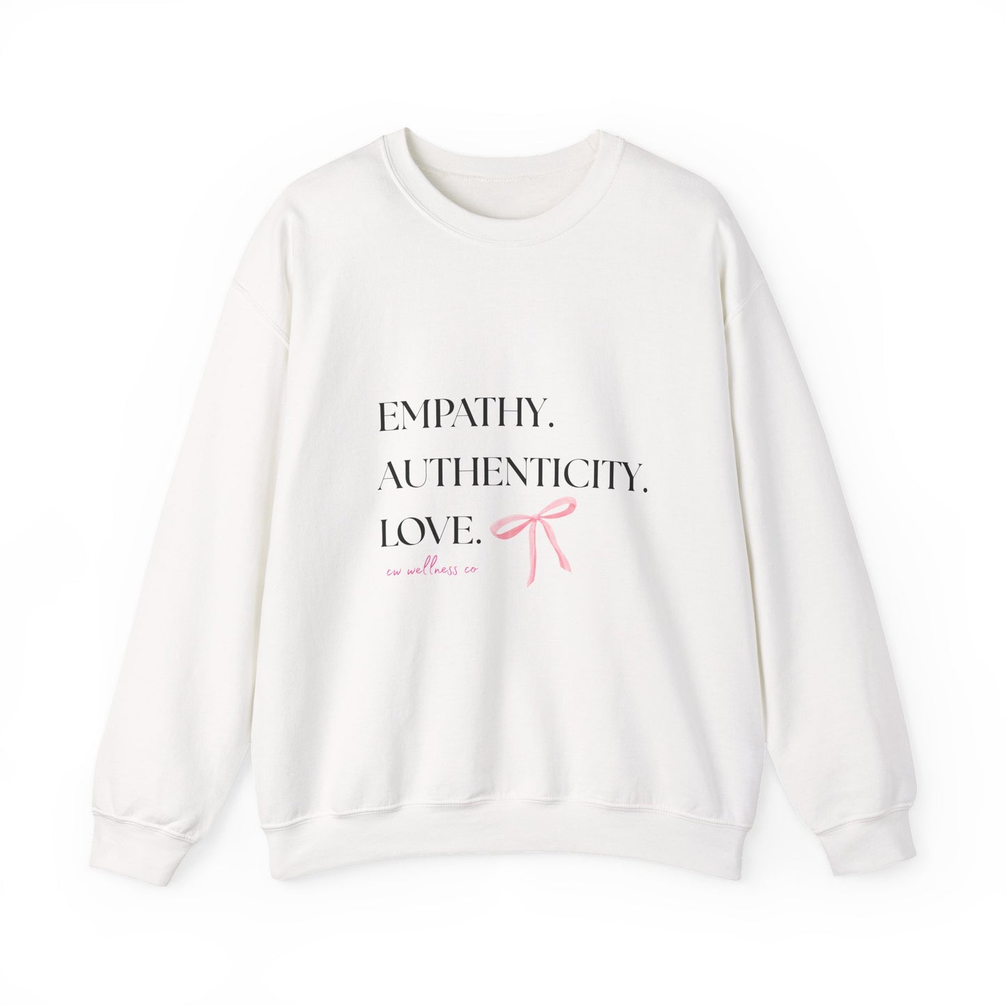 Empathy. Authenticity. Love Pink Bow Sweatshirt