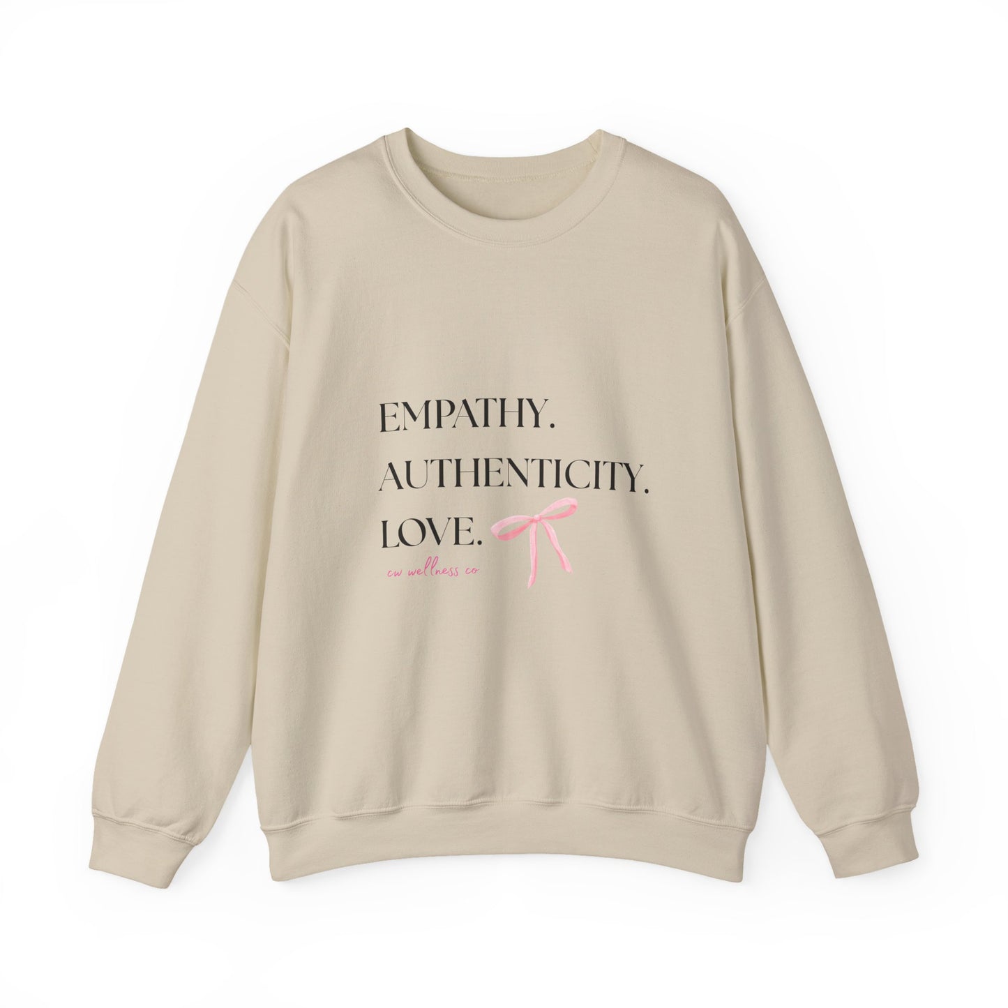 Empathy. Authenticity. Love Pink Bow Sweatshirt