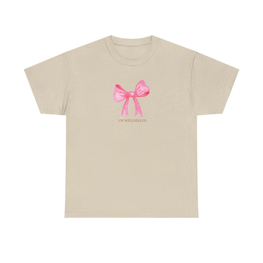 Pink Ribbon Bow Tee