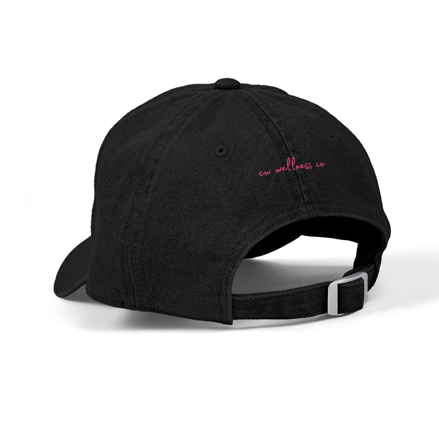 Embroidered Pink Bow Denim Hat